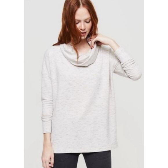 Lou & Grey Signature Soft Cowl Neck Heather Gray Pullover Tunic Sweatshirt,M - Picture 1 of 6
